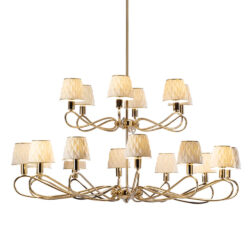 Infinity 18 Light Chandelier - White & Gold