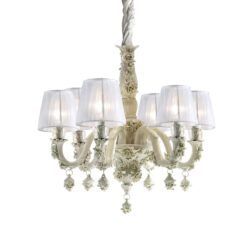 Louis XIV - 6 light Chandelier - White