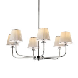 Reve 6 Light Chandelier - White & Platinum