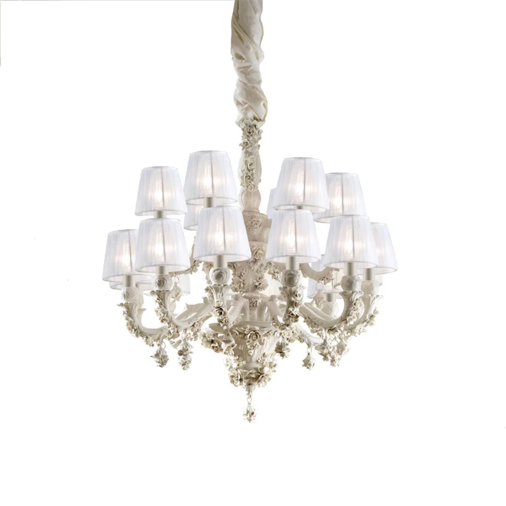 Louis XIV - 18 light Chandelier - White